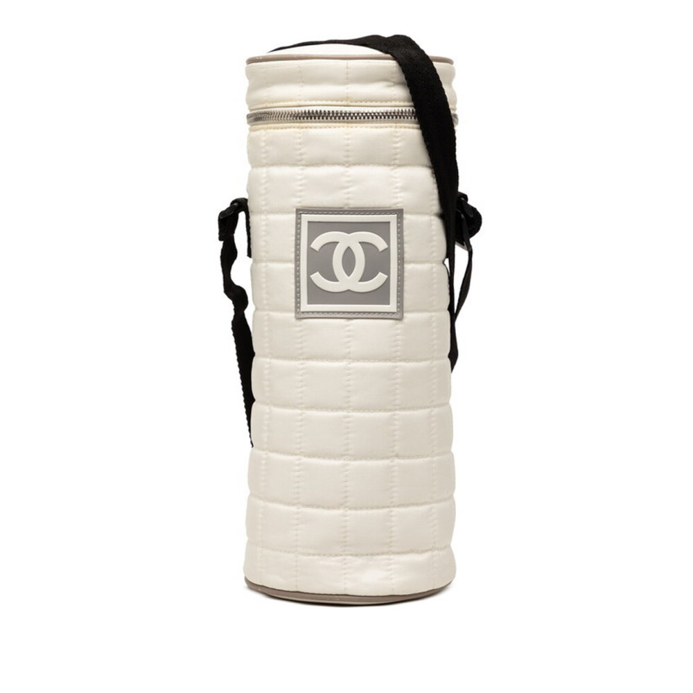 Chanel Sport Line Coco Mark Bottle Holder Shoulder Bag, White Nylon, Women's ...